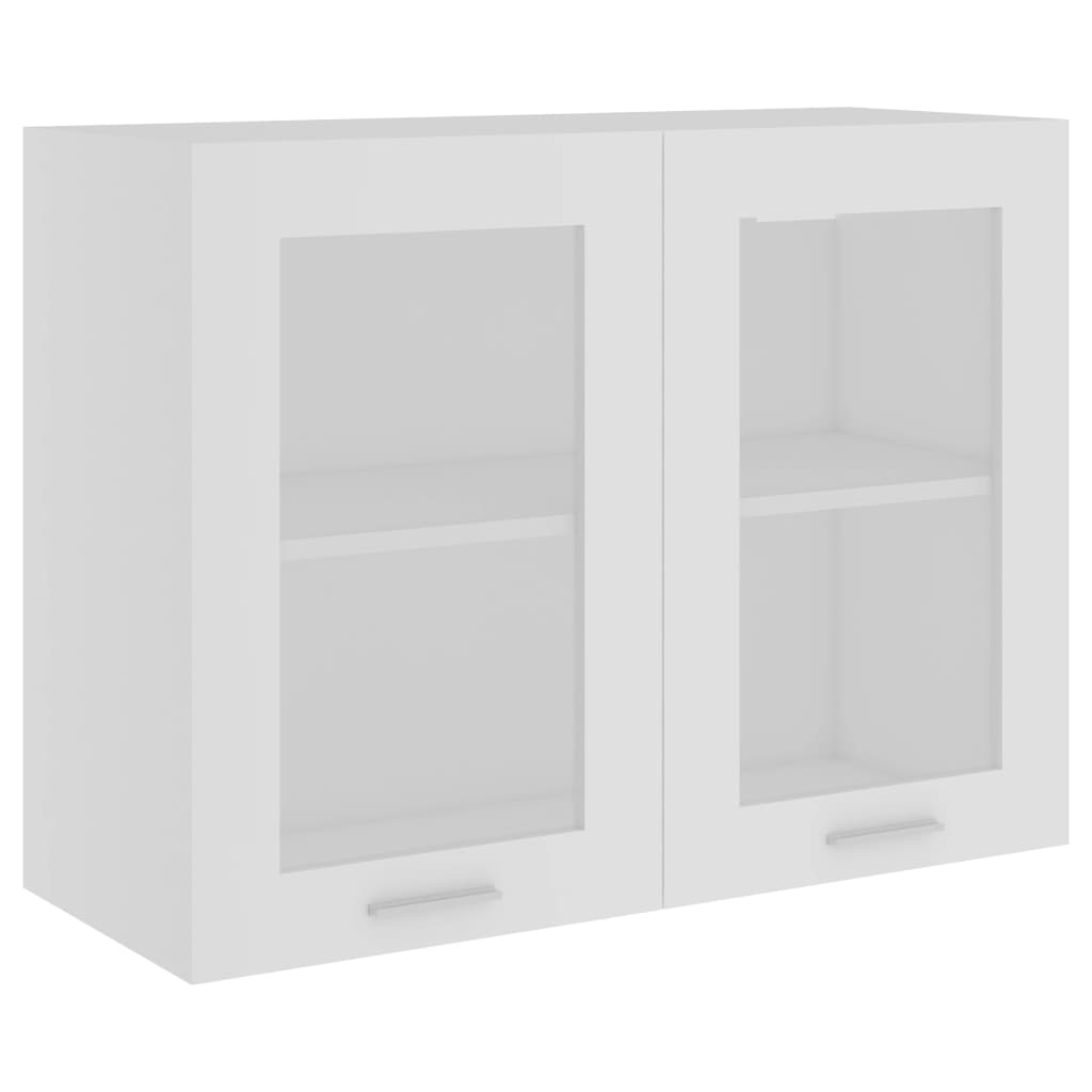 Hengende skap glass "Lyon" hvit 80x31x60 cm konstruert tre
