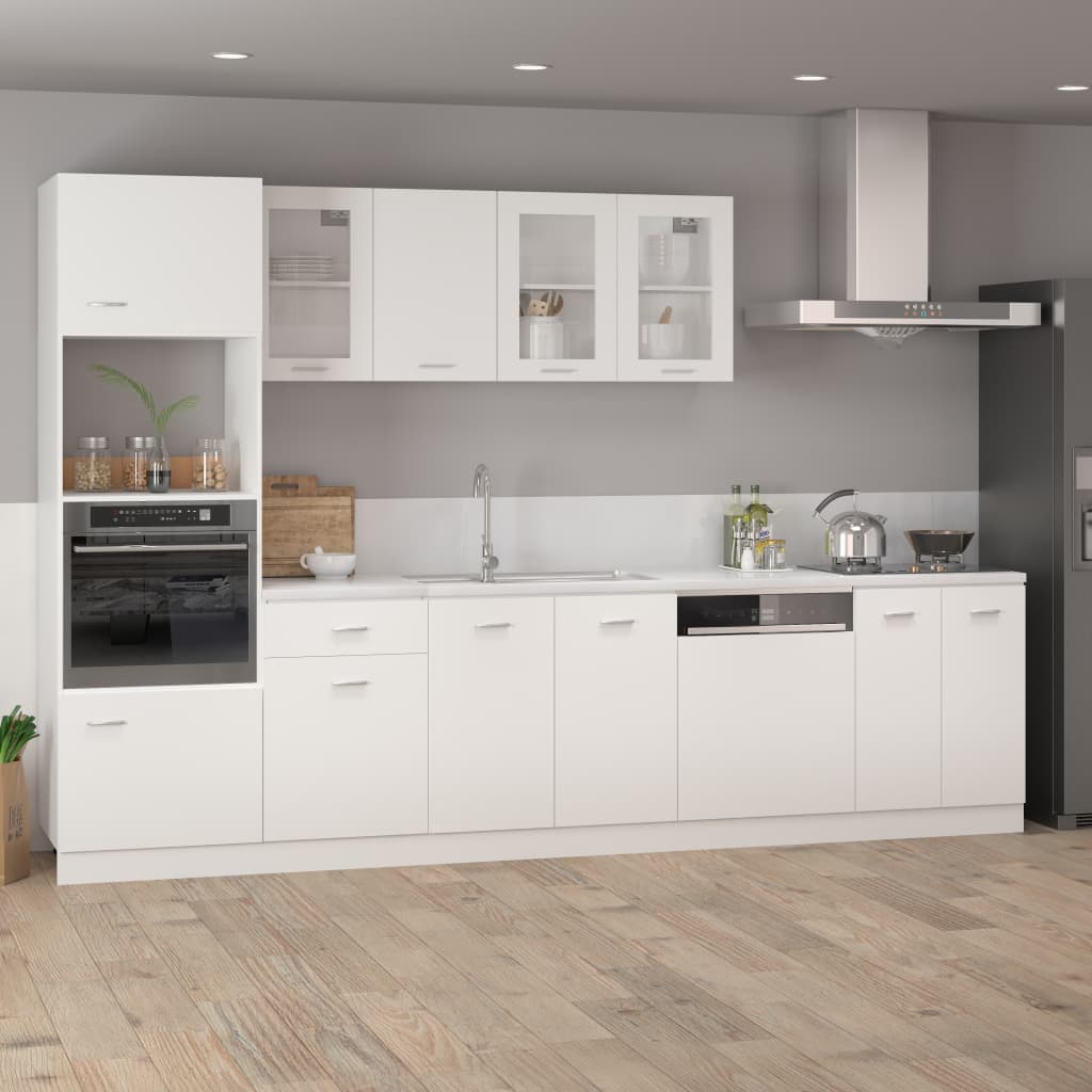 Hengende skap glass "Lyon" hvit 80x31x60 cm konstruert tre