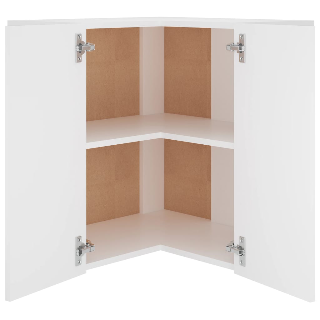 Hengende hjørneskap "Lyon" hvit 57x57x60 cm konstruert tre