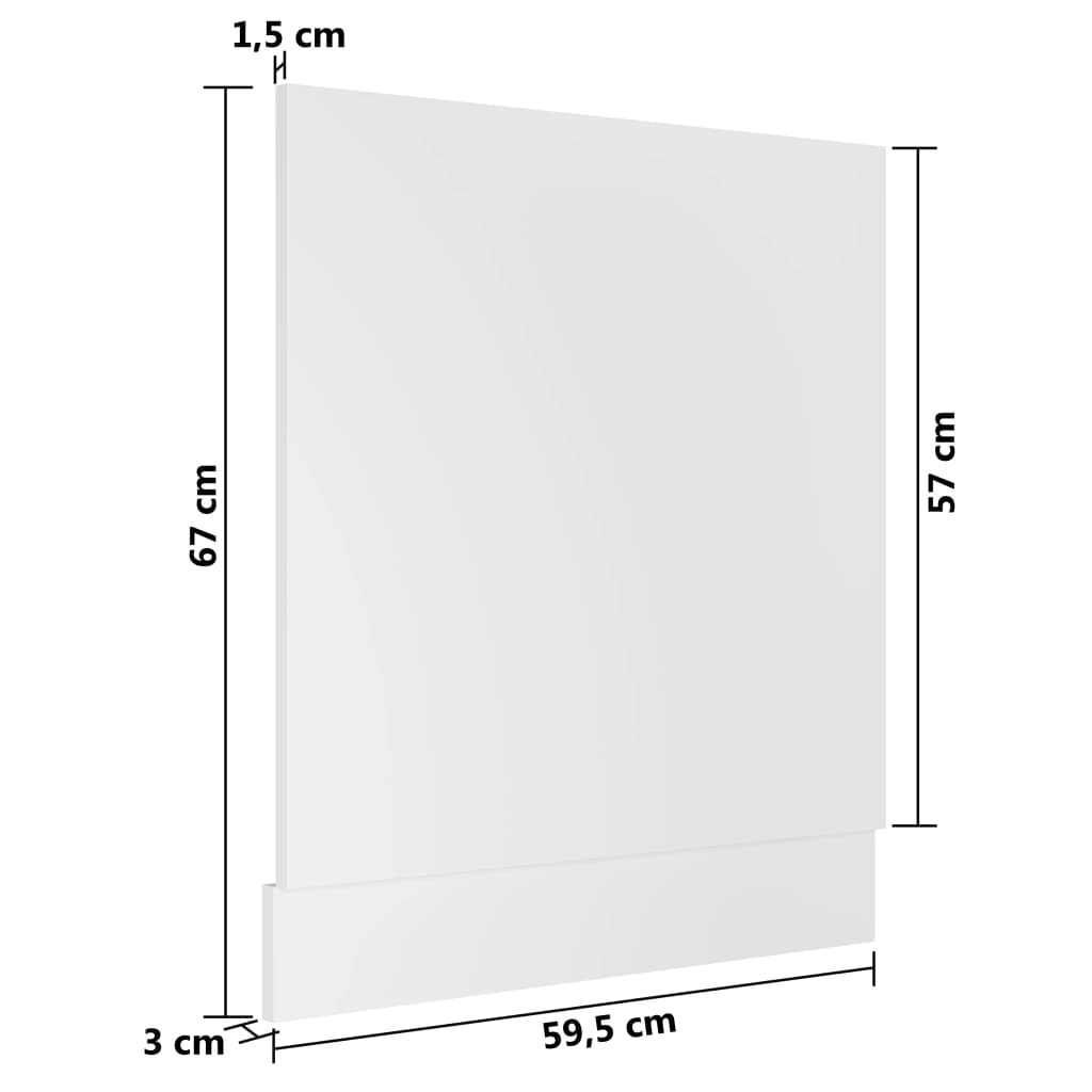 Oppvaskmaskinspanel "Lyon" hvit 59,5x3x67 cm konstruert tre