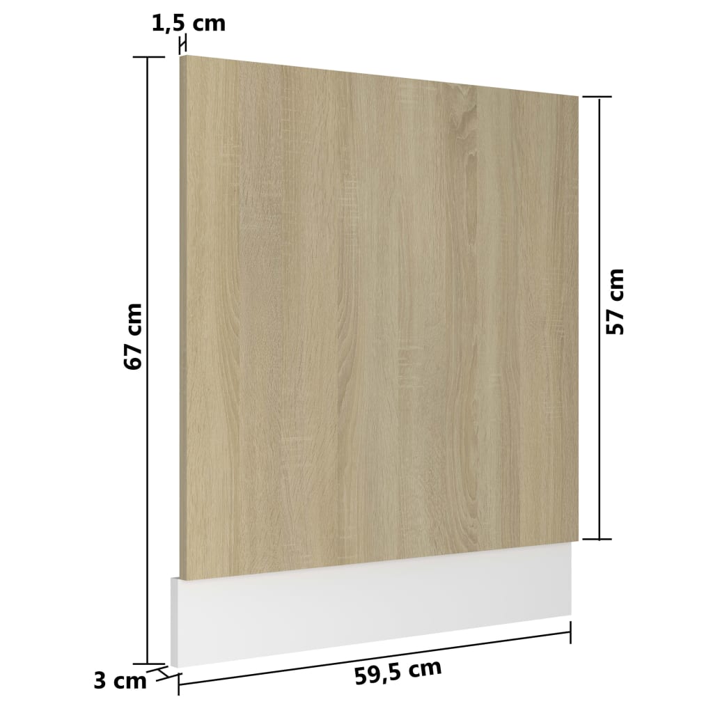 Oppvaskmaskinspanel "Lyon" sonoma eik 59,5x3x67 cm sponplate