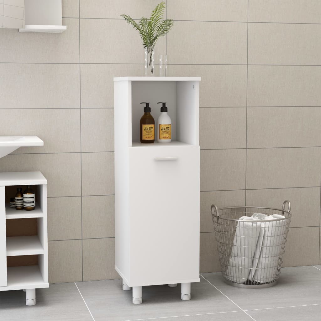 Baderomsskap hvit 30x30x95 cm konstruert tre