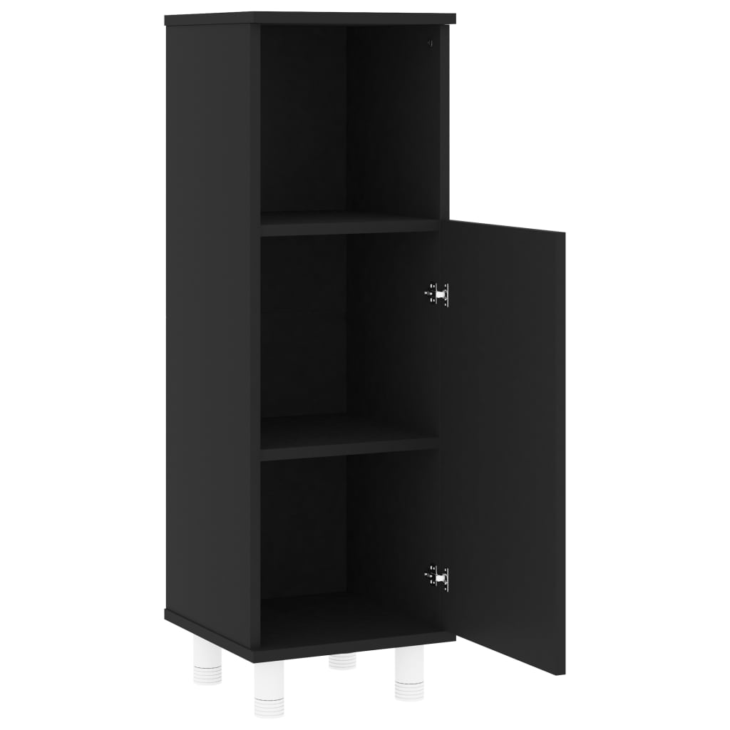 Baderomsskap svart 30x30x95 cm konstruert tre