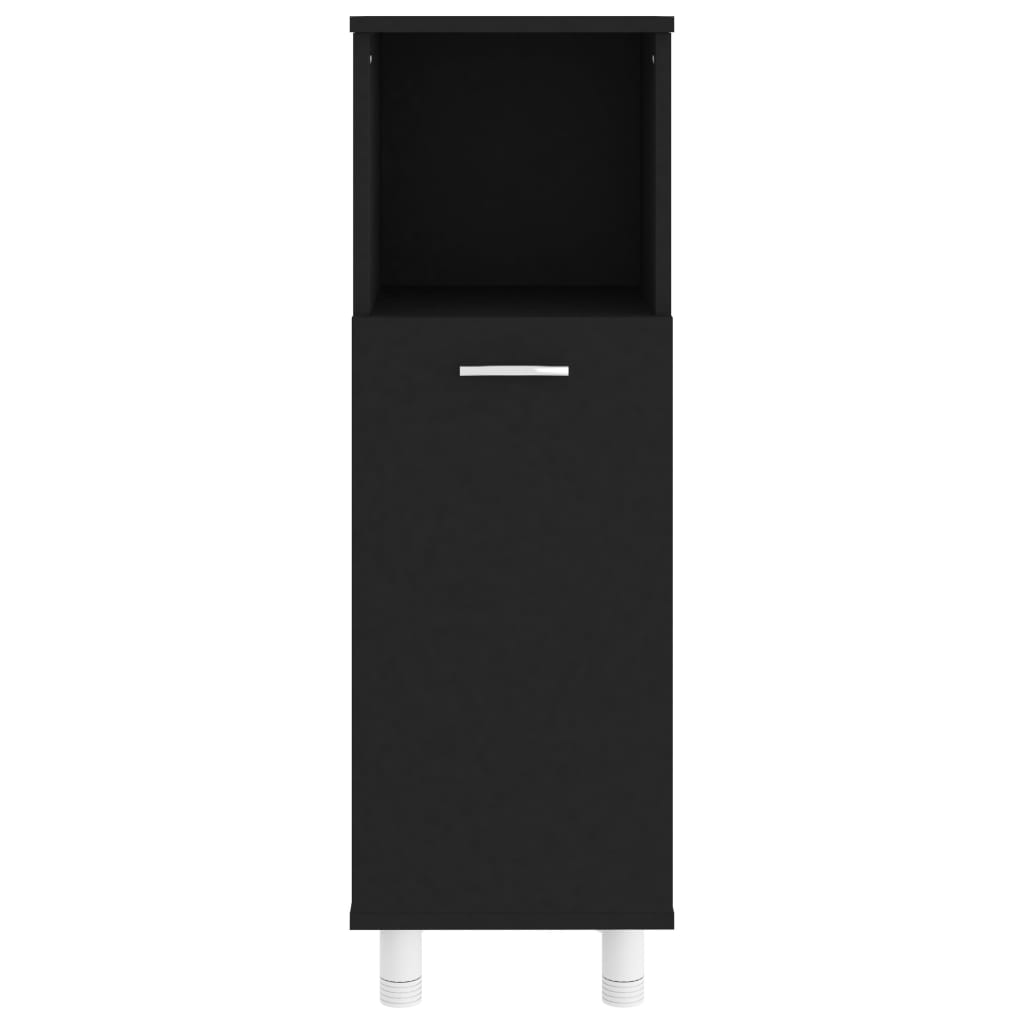 Baderomsskap svart 30x30x95 cm konstruert tre