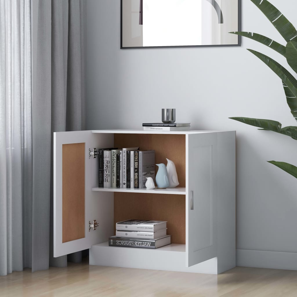 Bokhylle hvit 82,5x30,5x80 cm konstruert tre