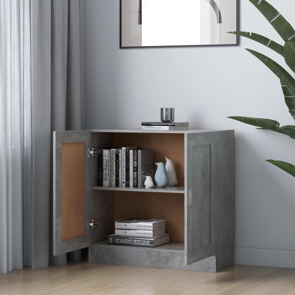 Bokhylle betonggrå 82,5x30,5x80 cm konstruert tre