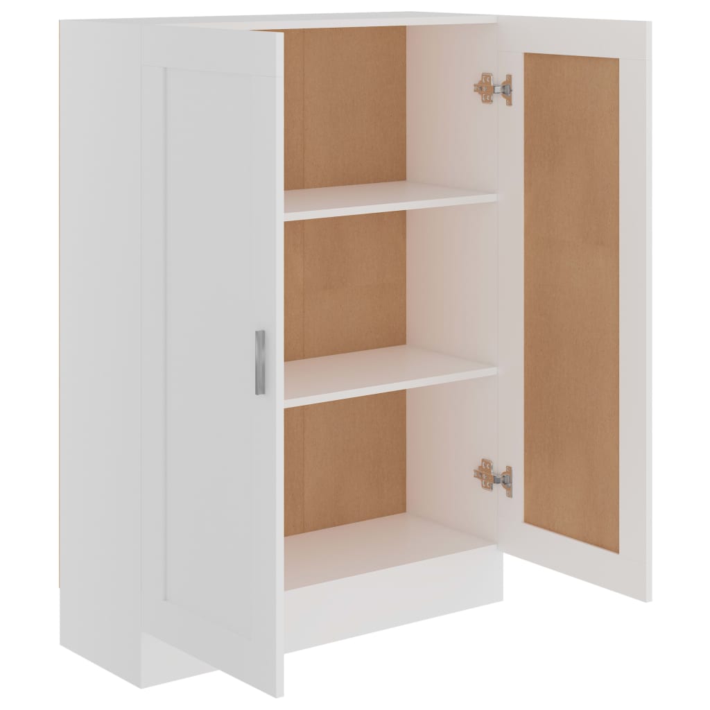 Bokhylle hvit 82,5x30,5x115 cm konstruert tre