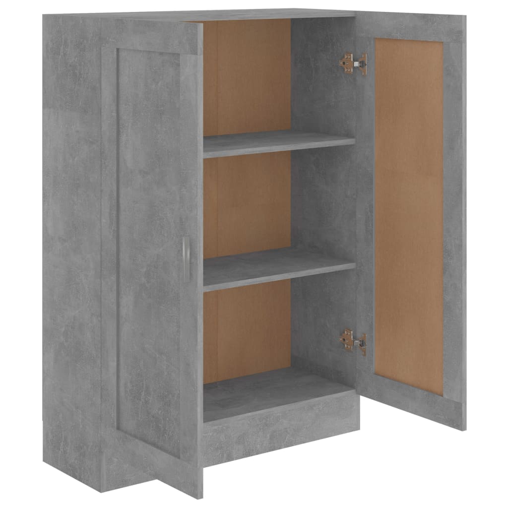 Bokhylle betonggrå 82,5x30,5x115 cm konstruert tre