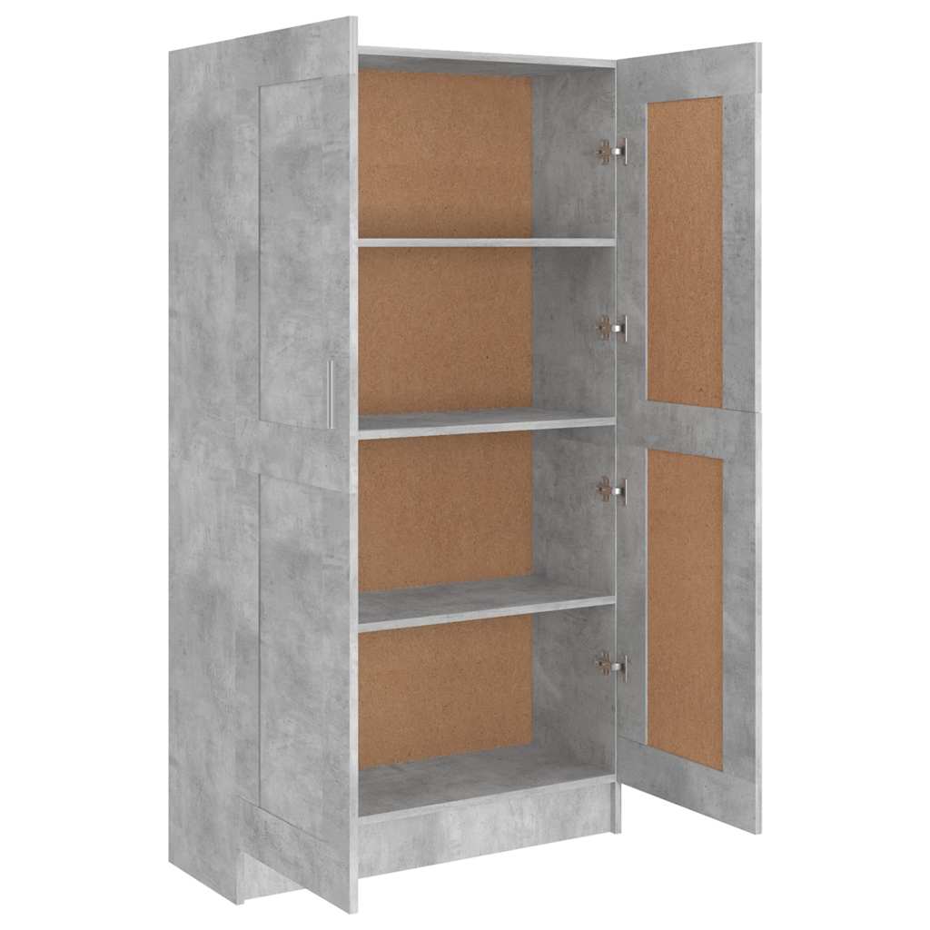 Bokhylle betonggrå 82,5x30,5x150 cm konstruert tre