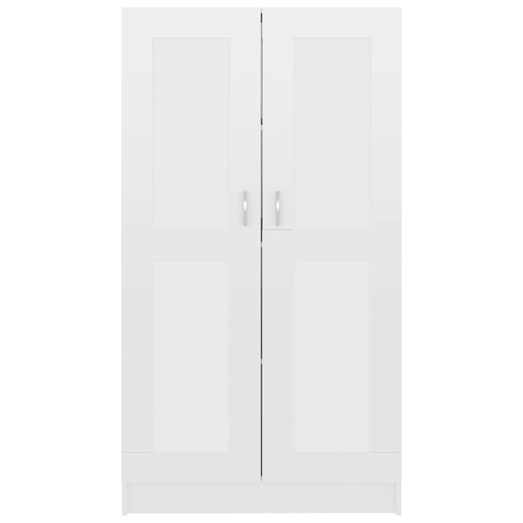 Bokhylle høyglans hvit 82,5x30,5x150 cm konstruert tre