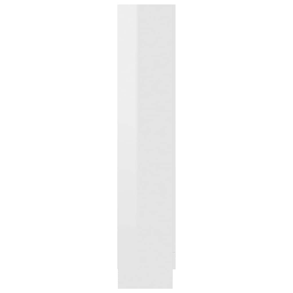 Bokhylle høyglans hvit 82,5x30,5x150 cm konstruert tre