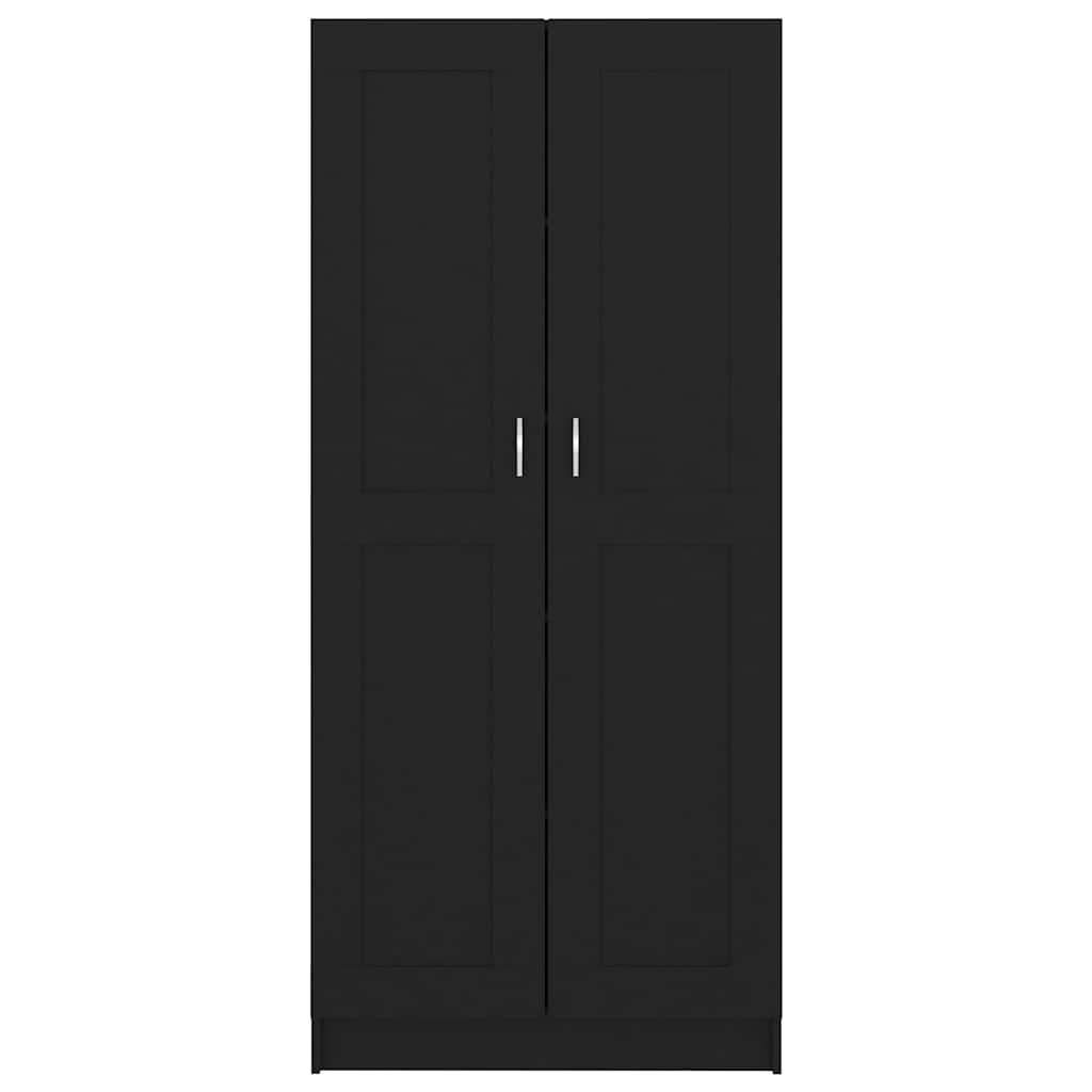 Bokhylle svart 82,5x30,5x185,5 cm konstruert tre