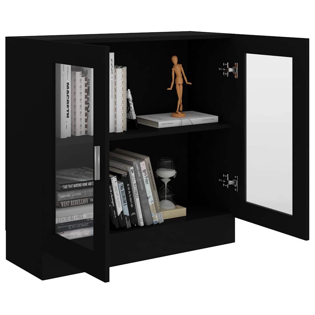 Vitrine svart 82,5x30,5x80 cm konstruert tre