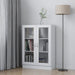 Vitrine hvit 82,5x30,5x115 cm konstruert tre