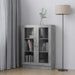 Vitrine betonggrå 82,5x30,5x115 cm konstruert tre