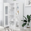 Vitrine hvit 82,5x30,5x150 cm konstruert tre