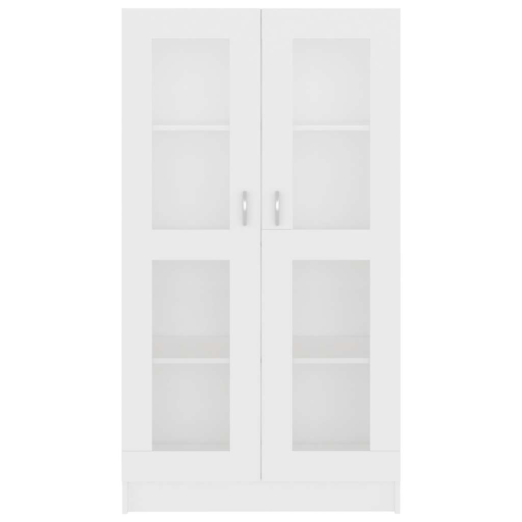 Vitrine hvit 82,5x30,5x150 cm konstruert tre
