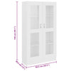 Vitrine hvit 82,5x30,5x150 cm konstruert tre