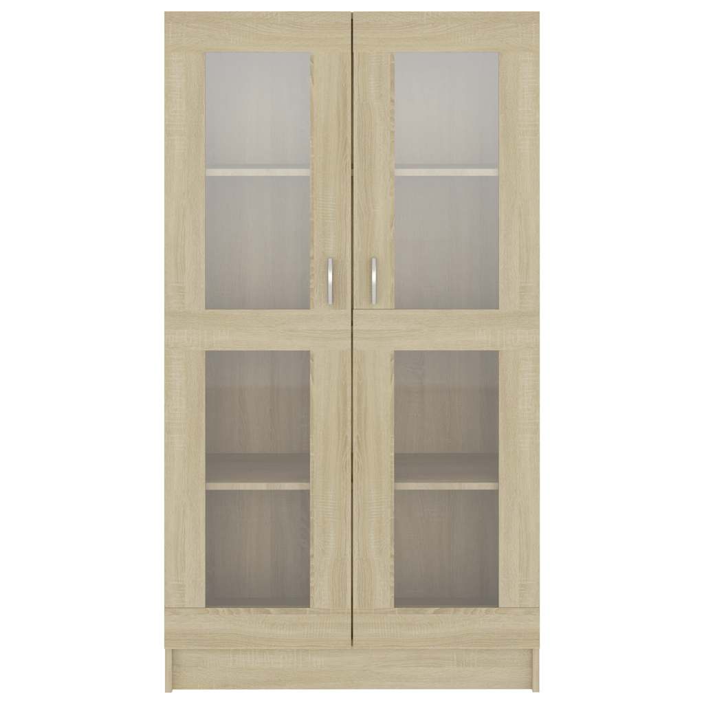 Vitrine sonoma eik 82,5x30,5x150 cm konstruert tre