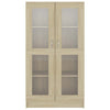 Vitrine sonoma eik 82,5x30,5x150 cm konstruert tre