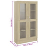 Vitrine sonoma eik 82,5x30,5x150 cm konstruert tre