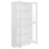 Vitrine hvit 82,5x30,5x185,5 cm konstruert tre