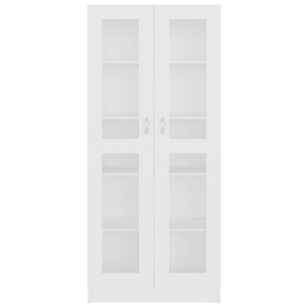 Vitrine hvit 82,5x30,5x185 cm konstruert tre