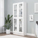 Vitrine hvit 82,5x30,5x185 cm konstruert tre