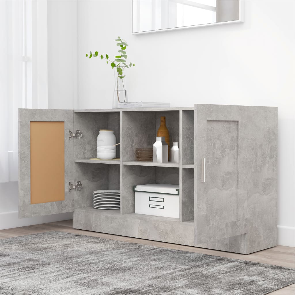 Skjenk betonggrå 120x30,5x70 cm konstruert tre