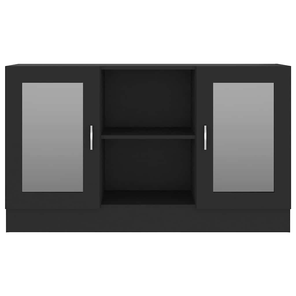 Vitrine svart 120x30,5x70 cm konstruert tre