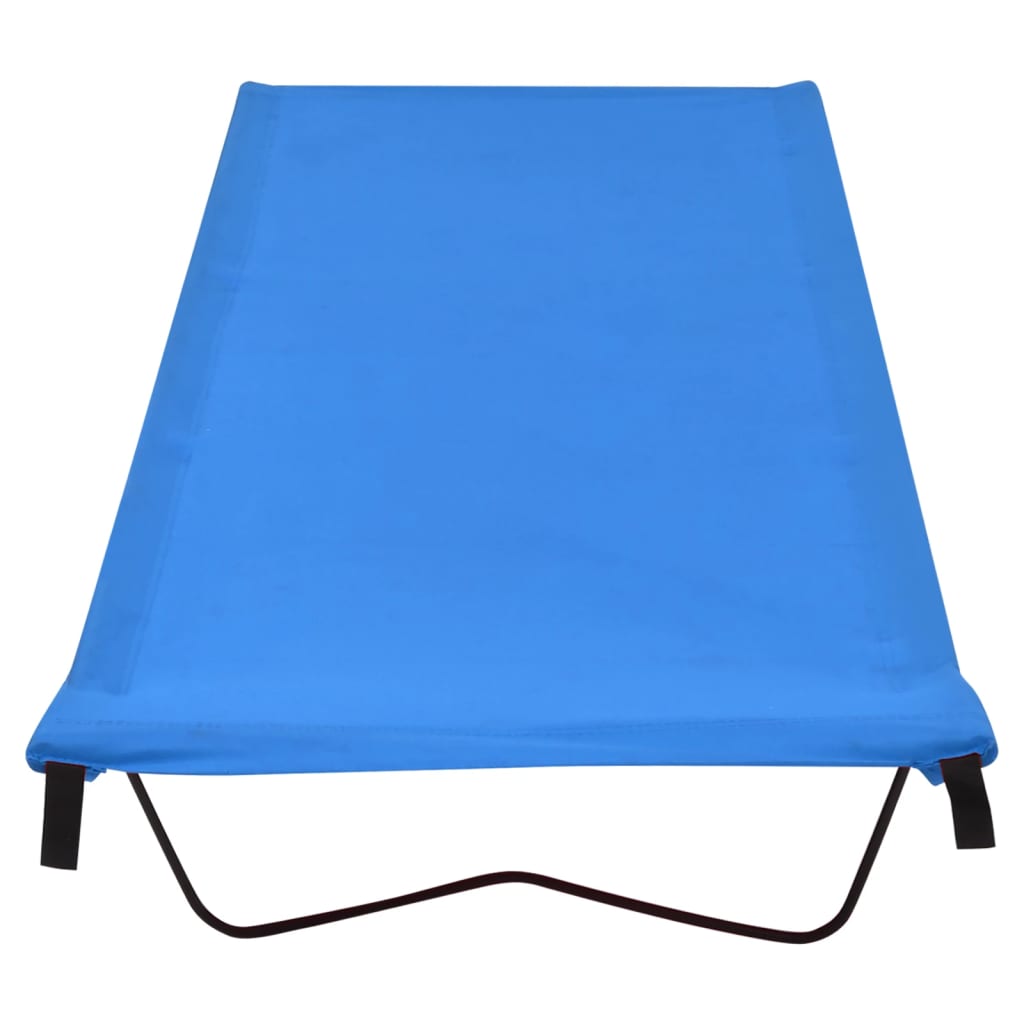 Campingseng 180x60x19 cm oxfordstoff og stål blå
