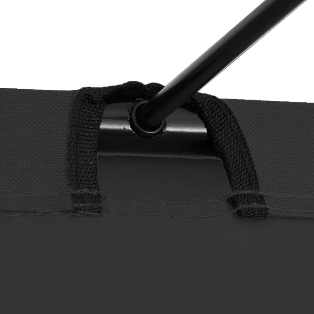 Campingseng 180x60x19 cm oxfordstoff og stål svart
