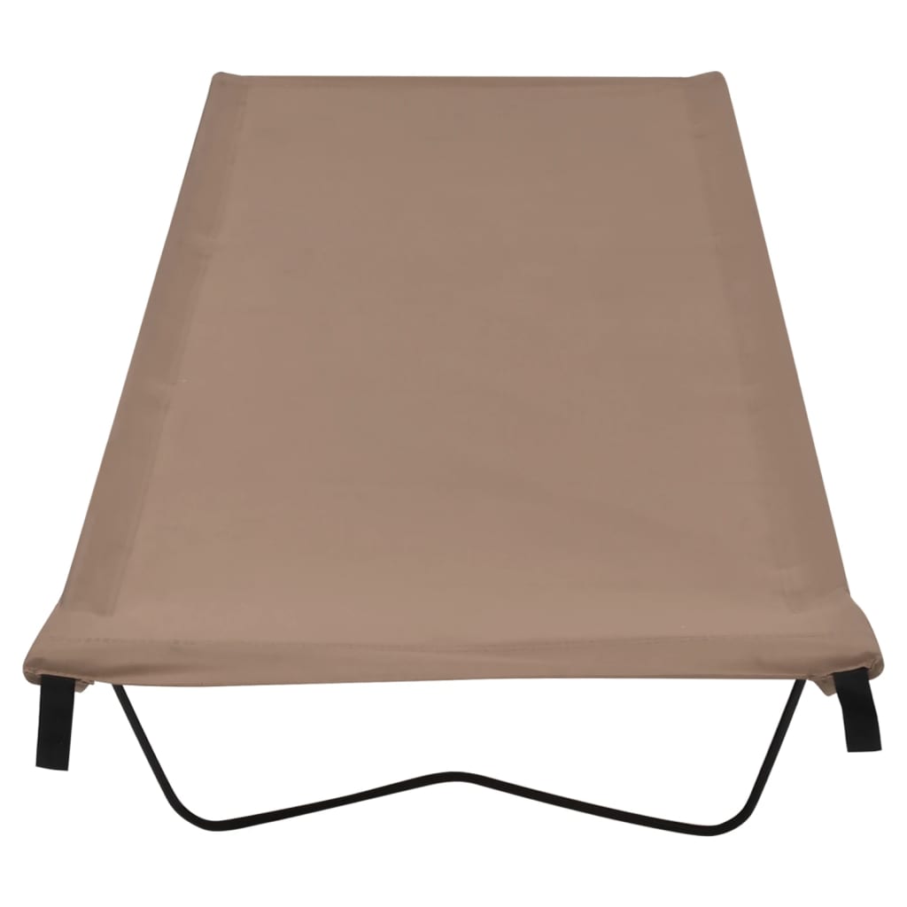 Campingseng 180x60x19 cm oxfordstoff og stål gråbrun