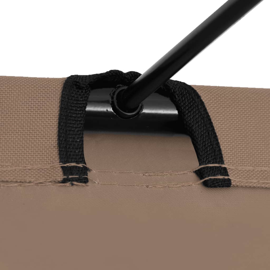 Campingseng 180x60x19 cm oxfordstoff og stål gråbrun