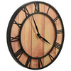 Veggklokke 39 cm brun og svart MDF og jern
