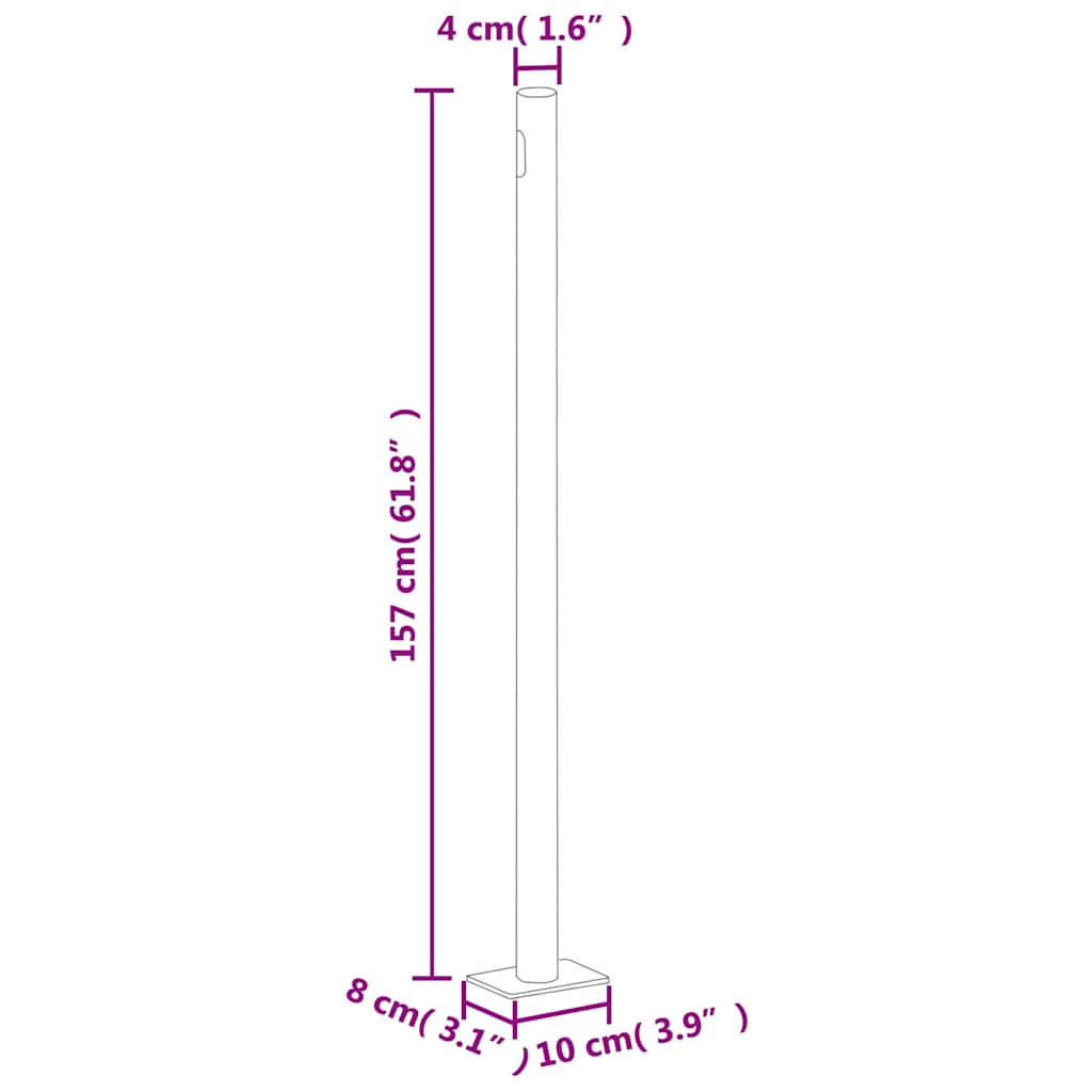Uttrekkbar sidemarkise 600x160 cm grå