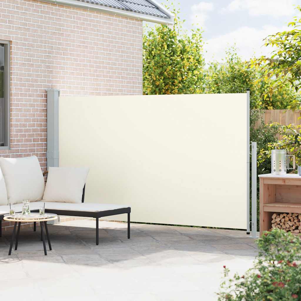 Uttrekkbar sidemarkise 180x300 cm kremhvit vidaXL