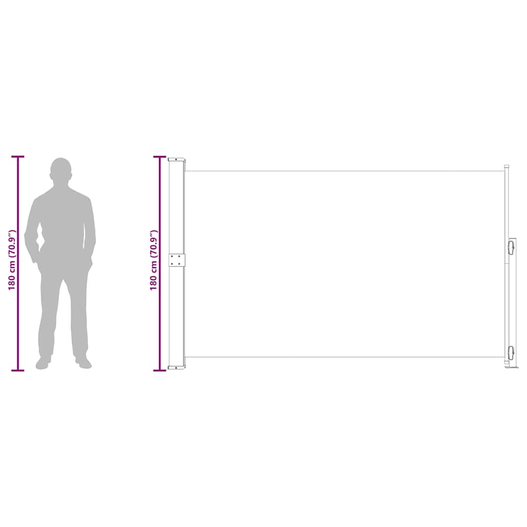Uttrekkbar sidemarkise 180x300 cm kremhvit vidaXL