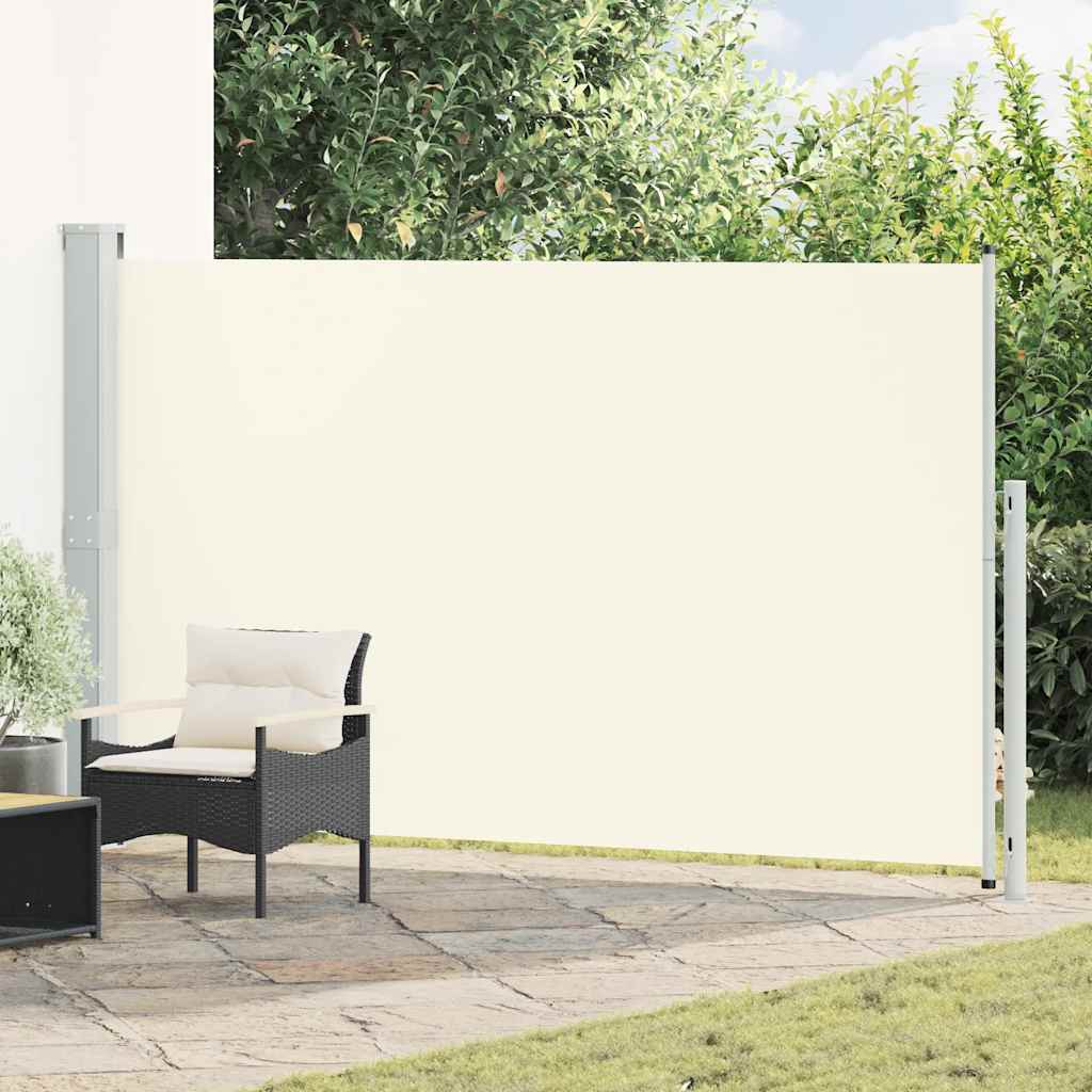 Uttrekkbar sidemarkise 180x300 cm kremhvit vidaXL