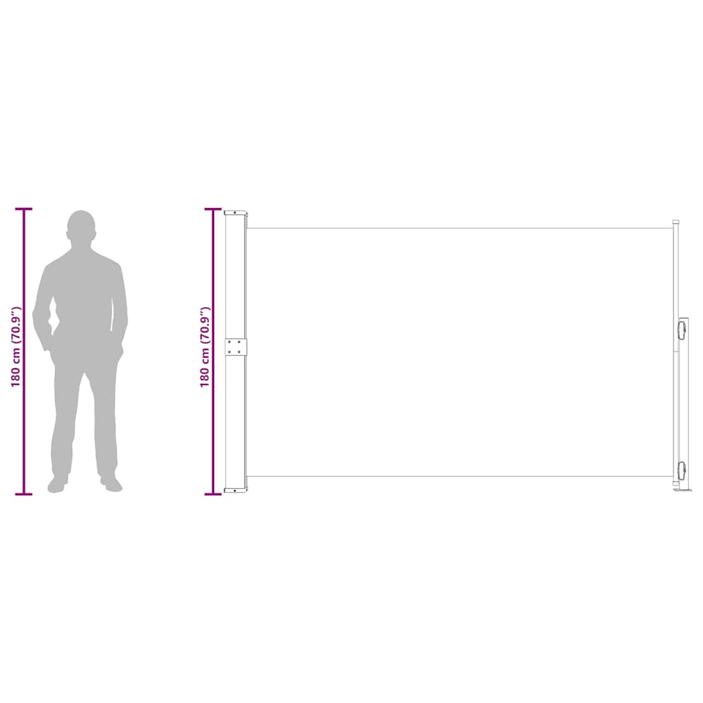 Uttrekkbar sidemarkise 180x300 cm grå vidaXL