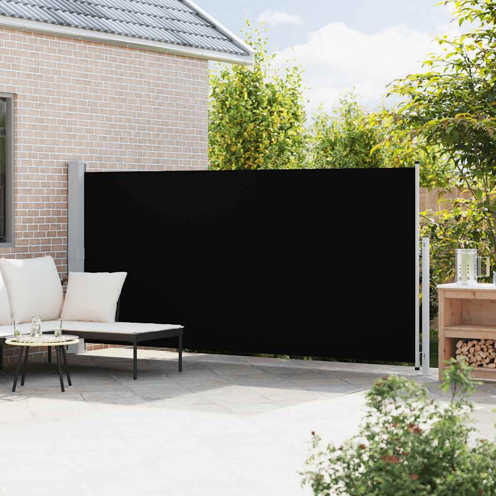Uttrekkbar sidemarkise 180x500 cm svart vidaXL