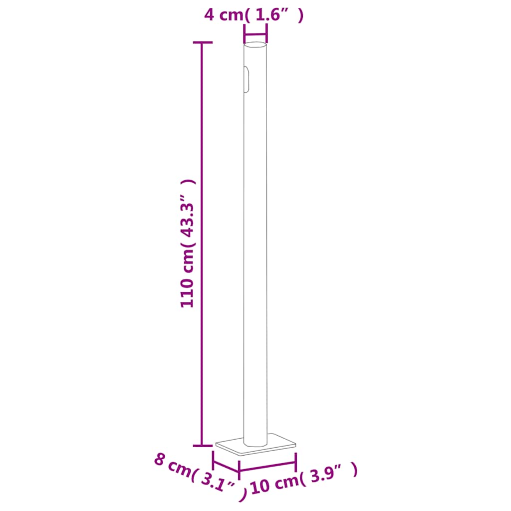 Uttrekkbar sidemarkise 180x500 cm kremhvit