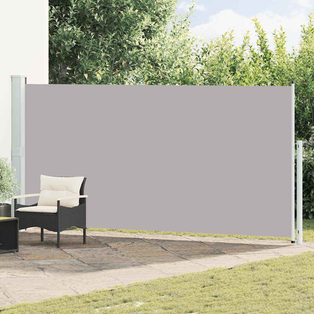 Uttrekkbar sidemarkise 180x500 cm grå vidaXL