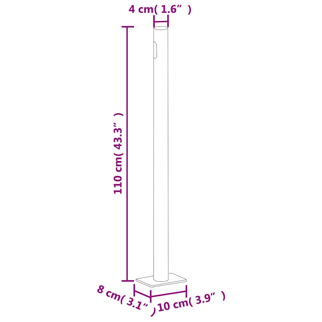 Uttrekkbar sidemarkise 180x500 cm brun
