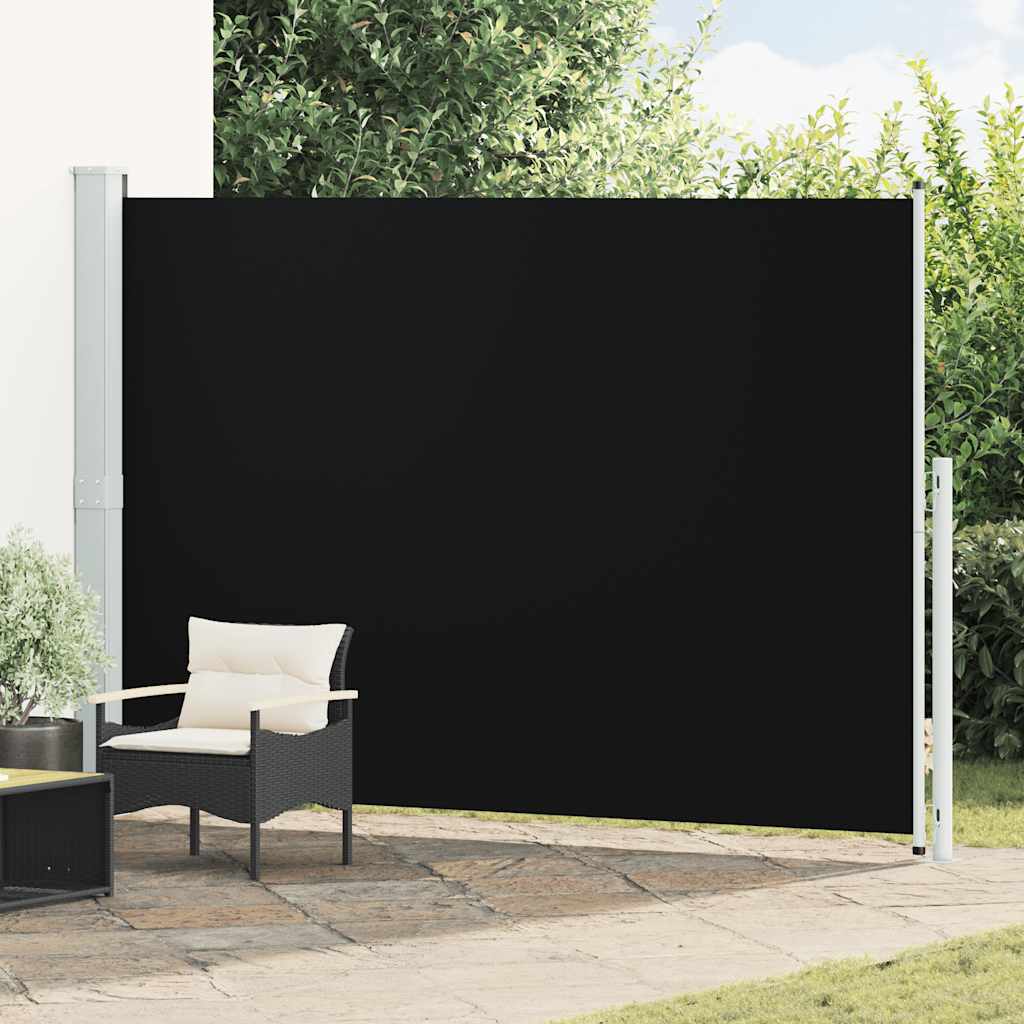 Uttrekkbar sidemarkise 200x300 cm svart vidaXL
