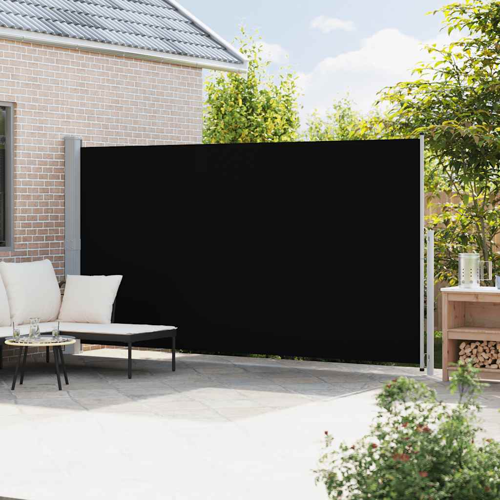 Uttrekkbar sidemarkise 200x500 cm svart vidaXL