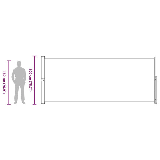 Uttrekkbar sidemarkise 200x500 cm svart vidaXL