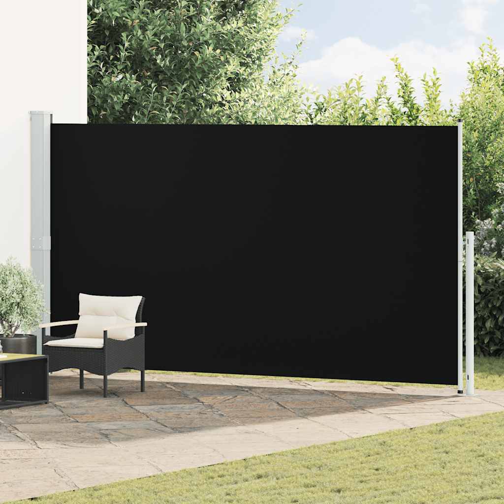Uttrekkbar sidemarkise 200x500 cm svart vidaXL