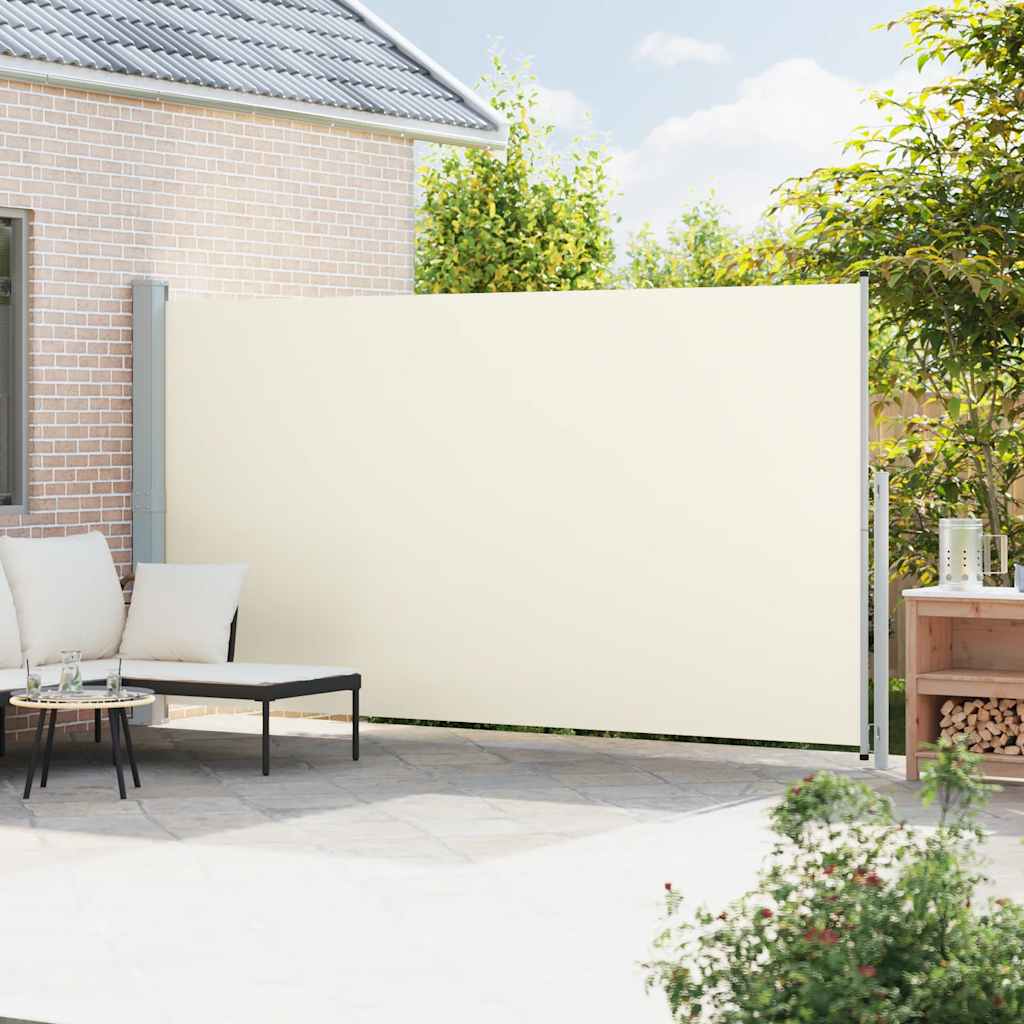Uttrekkbar sidemarkise 200x500 cm kremhvit vidaXL