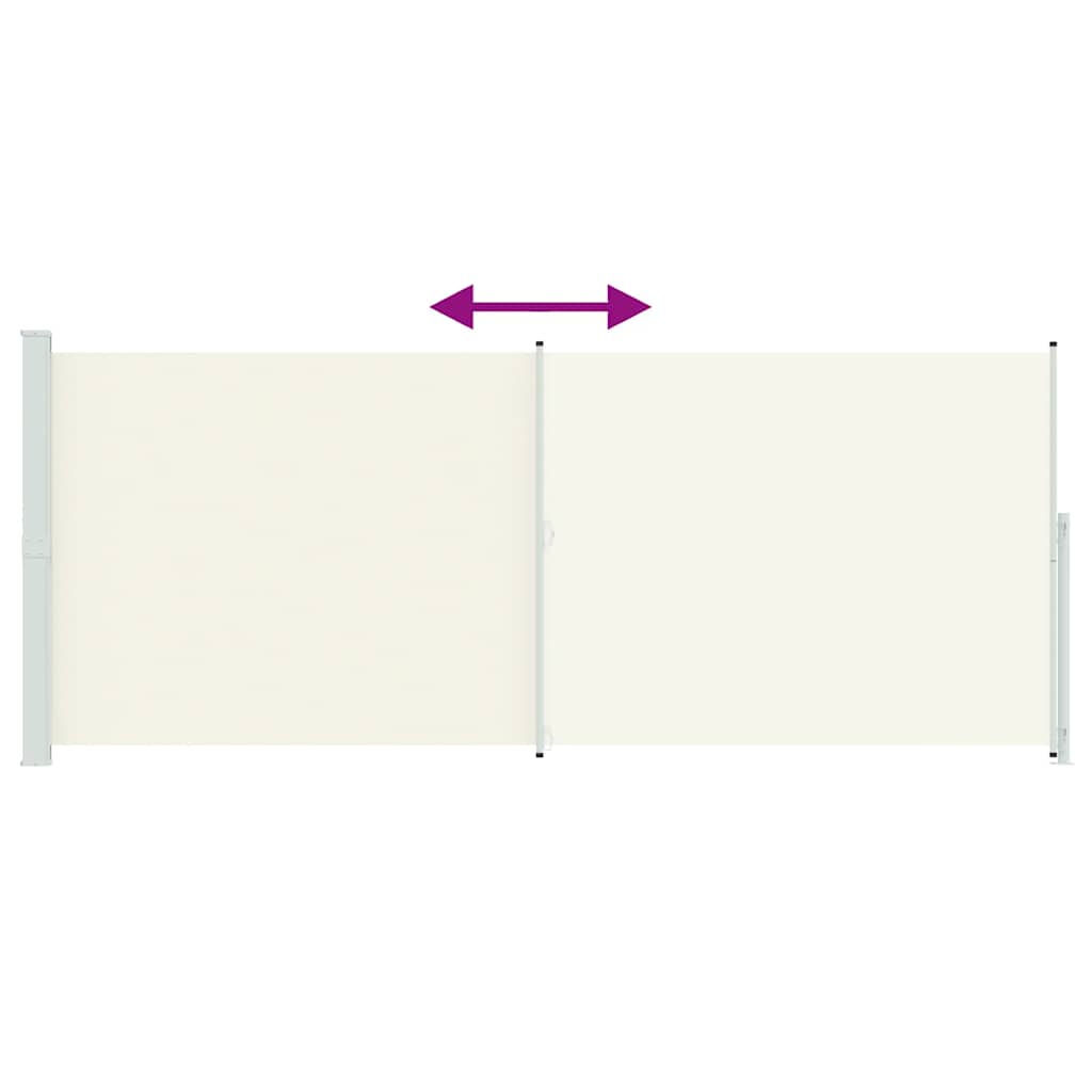 Uttrekkbar sidemarkise 200x500 cm kremhvit vidaXL